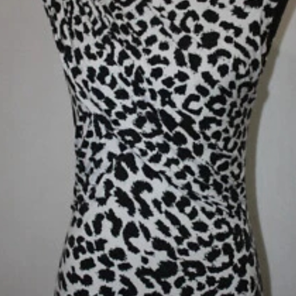 Ann Taylor Black and White Animal Print Blouse